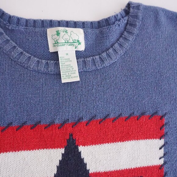 Navy Star Patterned Women's Sweater - Picture 8 of 9